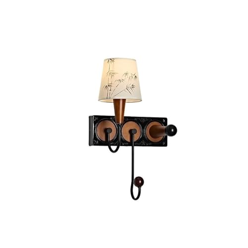 LJHFG63KUYT Innen Dreifarbige, lichtverändernde Retro-Dekorative Wandlampe Stofflampenschirm mit Haken-Wandlampe für Hotel(Bruin) von LJHFG63KUYT