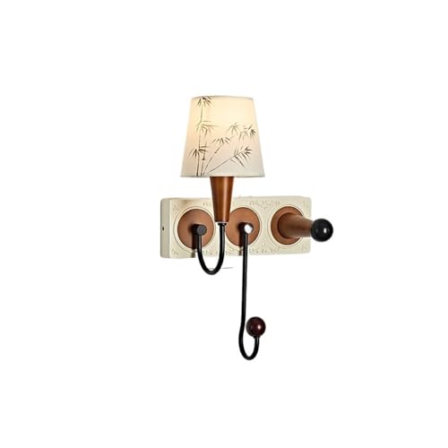 LJHFG63KUYT Innen Dreifarbige, lichtverändernde Retro-Dekorative Wandlampe Stofflampenschirm mit Haken-Wandlampe für Hotel(Weiß) von LJHFG63KUYT