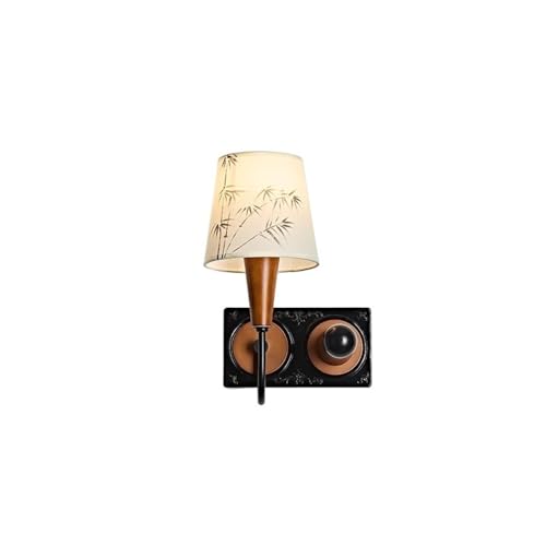 LJHFG63KUYT Innen Korridor Wohnzimmer Mit Haken Wand Lampe Stoff Lampenschirm Retro Dekorative für Hotel(Bruin) von LJHFG63KUYT