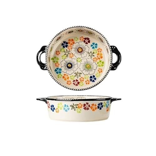 LJHFG63KUYT Lasagneform 950ML Multifunktionsofen Auflaufform Keramik Backform Runde Doppelohr Vintage Backform Stapelbares LJHFG63KUYT Lasagneform 950ML Multifunktionsofen Auflaufform Keramik Backform Runde Doppelohr Vintage Backform Stapelbares von LJHFG63KUYT