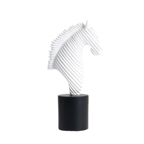 LJHFG63KUYT Moderne Abstrakte Kunst Pferdekopf-Ornamente Schwarz-Weiß-Licht Luxus Modern Sense Eingang Wohnzimmer Arbeitszimmer Dekoration für Büro(Weiß) von LJHFG63KUYT