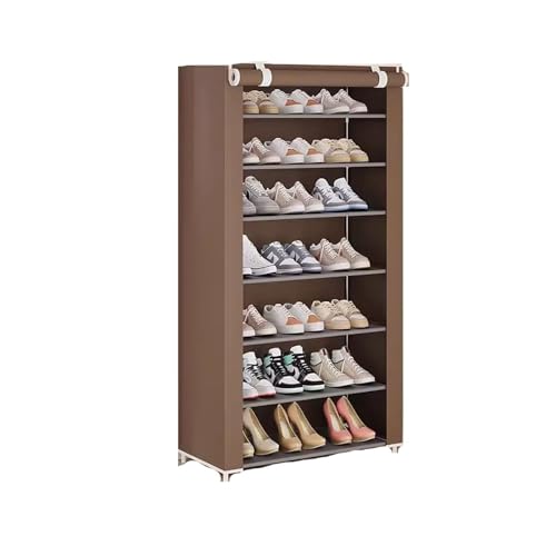 LJHFG63KUYT Pflegeleichtes Mehrschichtiges, staubdichtes Mietgehäuse for den Haushalt mit großer Kapazität und Schuhschrank, einfache Schuhregale für Garderobe(Bruin) von LJHFG63KUYT