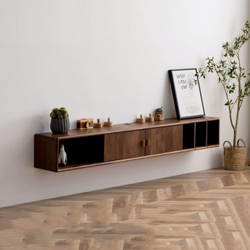 LJHFG63KUYT Praktisch An der Wand montierter schwebender TV-Schrank aus Walnussholz mit Türen und offenen Ablageflächen. TV-Konsolentisch. Hängende Unterhaltungsmedienschränke Fernsehschrank(Groß) LJHFG63KUYT Praktisch An der Wand montierter schwebender TV-Schrank aus Walnussholz mit Türen und offenen Ablageflächen. TV-Konsolentisch. Hängende Unterhaltungsmedienschränke Fernsehschrank(Groß) von LJHFG63KUYT