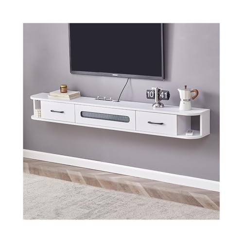 LJHFG63KUYT Praktisch Schwebender TV-Ständer mit Stauraum, Wohnzimmer-TV-Medienkonsolenständer, an der Wand montiertes Entertainment-Center Fernsehschrank(Weiß) von LJHFG63KUYT