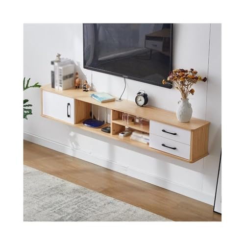 LJHFG63KUYT Praktisch Schwebendes TV-Gerät, 74-Zoll-TV-Wandschrank, schwebende Regale mit 2 Schubladen for das Wohnzimmer Fernsehschrank(Natural) von LJHFG63KUYT