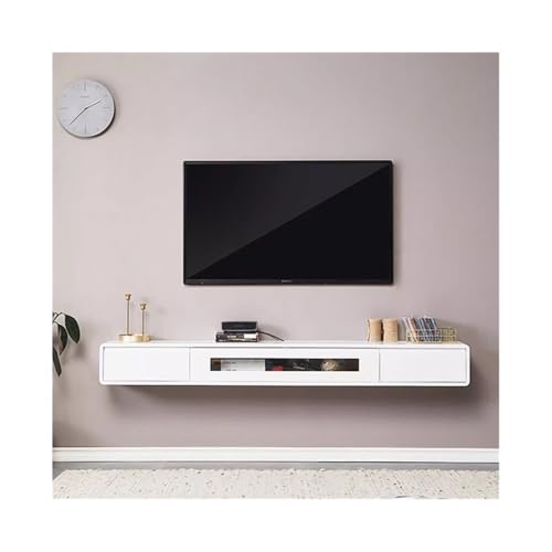 LJHFG63KUYT Praktisch Schwebendes TV-Konsolenregal mit Schubladen, schwebende TV-Regale for Wohnzimmer, Esszimmer Fernsehschrank(Weiß,Mittel) von LJHFG63KUYT
