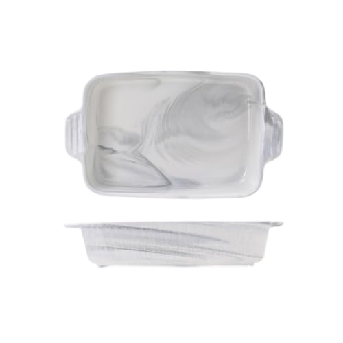 Lasagneform 1400ML/2800ML Keramik Doppel Ohr Ofen Backen Platte Curry Reis Pasta Große Tiefe Platte Stapelbares(Klein) von LJHFG63KUYT