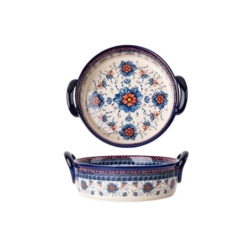 Lasagneform 950ML Haushalts Griff Schüssel Doppel Ohr Backform Vintage Keramik Geschirr Stapelbares Lasagneform 950ML Haushalts Griff Schüssel Doppel Ohr Backform Vintage Keramik Geschirr Stapelbares von LJHFG63KUYT