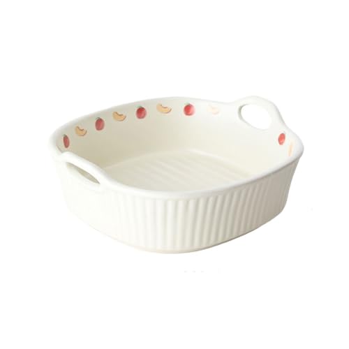 Lasagneform Backplatte for den Heimofen, Hochtemperatur-Keramik-Käse-Backschale, Vertiefung, Essteller mit großer Kapazität Stapelbares(Weiß) von LJHFG63KUYT