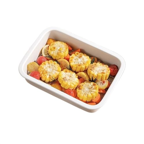 Lasagneform Hochtemperatur-Backblech aus Keramik, Ölabtropfblech for den Haushalt, rechteckiger Dampfofen, spezieller hochwertiger Dampffischteller Stapelbares(1000ml) von LJHFG63KUYT
