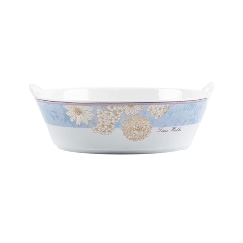 Lasagneform Keramik-Backplatte, Doppelohr-Backschüssel, Obstsalatteller, Haushaltsbackzubehör, Küchen-Essteller Stapelbares(Blue) von LJHFG63KUYT