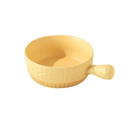 Lasagneform Keramikschüssel mit Griff Geschirr Essschüssel Haushalt Persönlicher Gebrauch Breite Spaghettischüssel Ofenbackform Stapelbares(Yellow) von LJHFG63KUYT