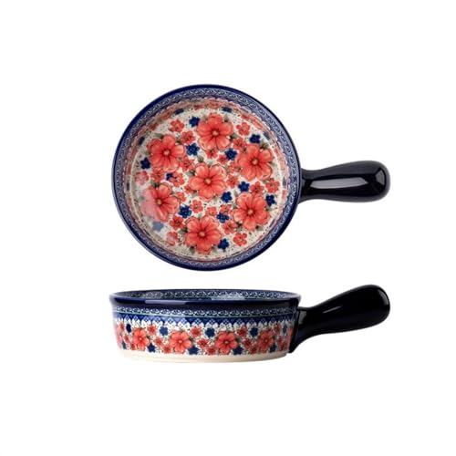 Lasagneform Schüssel mit größerem und tieferem Griff, Vintage-Keramikgeschirr, Salatschüssel for zu Hause, hitzebeständige Auflaufform Stapelbares(16.3cm) von LJHFG63KUYT