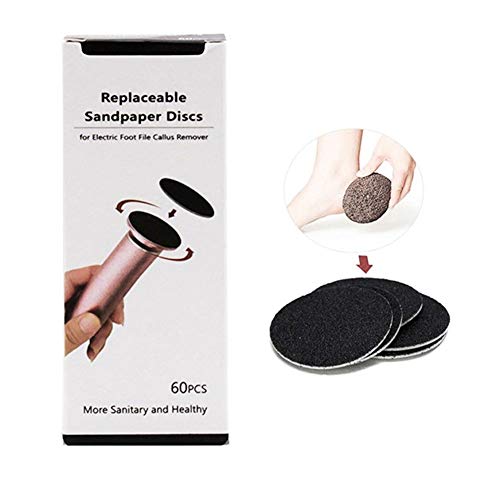 LJHSS 60pcs Fußfeile füllt Pads für elektrische Fußfeile, Selbstklebende Sandpapier-Ersatzscheiben (Size : 80 mesh (medium Sand)) von LJHSS