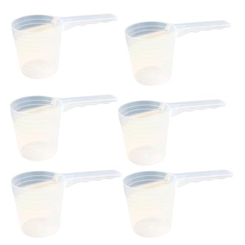 6 Stück 100 ml Proteinpulver-Löffel, Milchpulver-Schaufel, langer Griff, Messlöffel, Kunststoff-Messschaufel, Tischlöffel, Waschmittelschaufel von LJJCSFF