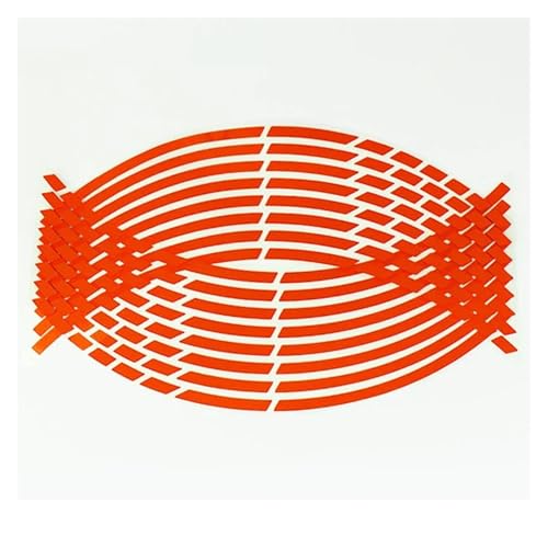 LJJCYL 16 Stücke Für 18 Reflektierende Motorrad Modifizierte Rad Aufkleber PVC Reflektierende Felgenband Streifen Auto Aufkleber(Red) von LJJCYL