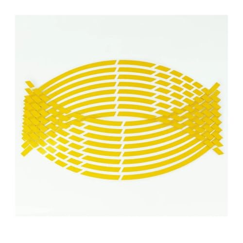 LJJCYL 16 Stücke Für 18 Reflektierende Motorrad Modifizierte Rad Aufkleber PVC Reflektierende Felgenband Streifen Auto Aufkleber(Yellow) von LJJCYL
