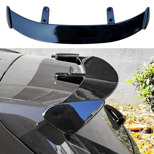 LJJHFCD Auto ABS Heckspoiler für Mazda 2/2 Hatchback (Type DE/DJ/DY) 2007-2020 2021 2022 2023, Hinten Spoiler Spoilerlippe Kofferraumspoiler Modification Zubehör,Bright Black von LJJHFCD