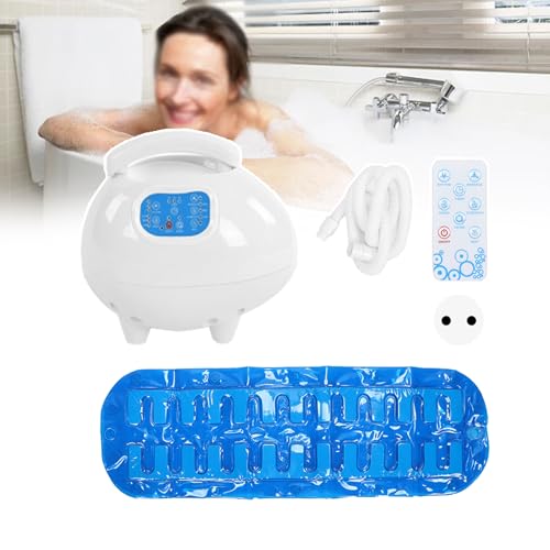 Bade-Spa-Massagematte – Home-SPA-Badewannen-Sprudelmatte – Intelligente Kabellose Fernbedienung – LCD-Display – Geräuscharm – IP65 Wasserdicht – Einstellbare Blasengröße,White Bade-Spa-Massagematte – Home-SPA-Badewannen-Sprudelmatte – Intelligente Kabellose Fernbedienung – LCD-Display – Geräuscharm – IP65 Wasserdicht – Einstellbare Blasengröße,White von LJLAOLT