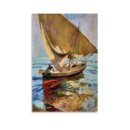 LJPENART Joaquín Sorolla Poster (Setting Out To Sea) Wandkunst Gemälde Leinwand Wohnzimmer Drucke Schlafzimmer Dekor Kunstwerke 20 x 30 cm von LJPENART