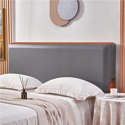 Bettkopfteil Bezug 180/200cm Breit Stretch Leder Hussen für Bett Kopfteil überzug Staubdichte Bett Kopfteil Husse Headboard Rückenschutz Slipcover kopfteilbezug Schutzhülle,Darkgray-(150-170cm)x70cm von LJQAIZYL