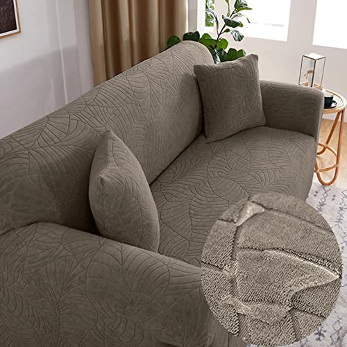 Couch überzug Wasserdicht,Stretch Sofabezug für 1 2 3 4 Sitzer mit Armlehne,Anti-Rutsch Sofa Überzug Jacquard Sofahusse Sofaüberzüge Sofa Abdeckung Schonbezug Couchbezug,taupe-3seater:190-230cm von LJQAIZYL