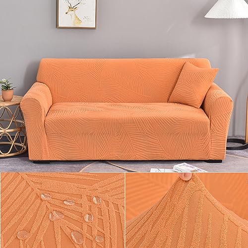 LJQAIZYL Sofabezug Wasserdicht Sofaüberwurf Elastische Stretch Sofabezüge Ecksofa L Form Rechts Links Chaiselongue Sofa Überzug Universal 1/2/3/4 Sitzer Waschbar Anti-Rutsch Couchbezug,Orange4-1seats von LJQAIZYL