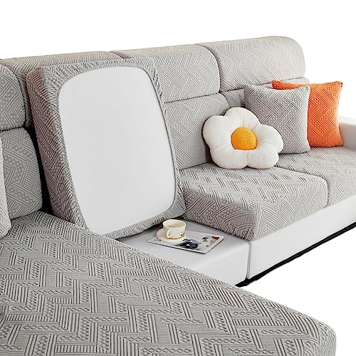 LJQAIZYL Sofasitzbezug Stretch Sitzkissenbezug rutschfest 4/3/2/1 Sitzer Jacquard Couch-Kissenbezüge Chaise Lounge Couch überzug Elastisch Sofa Sitzbezug Schonbezug Sitzkissen Bezug,GreyB-X-M LJQAIZYL Sofasitzbezug Stretch Sitzkissenbezug rutschfest 4/3/2/1 Sitzer Jacquard Couch-Kissenbezüge Chaise Lounge Couch überzug Elastisch Sofa Sitzbezug Schonbezug Sitzkissen Bezug,GreyB-X-M von LJQAIZYL