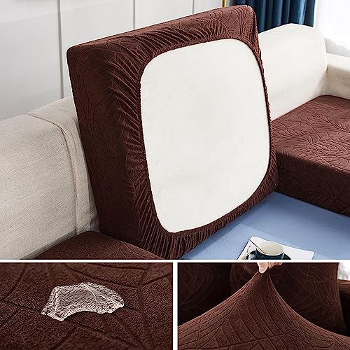 LJQAIZYL Wasserdicht Sofa Sitzkissenbezug,Stretch Jacquard Sofa Sitzkissenschutz Überzug Schonbezug L Form Sofakissenbezüge Couch-Kissenbezug Sofasitzbezug Sofabezug für Rückenkissen,Brown-2seater-x von LJQAIZYL