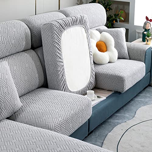 Sofa Sitzkissenbezug 1 2 3 Sitzer,Stretch Jacquard Sofabezug Couchüberzüge Sofasitzbezug Schonbezug Sitzkissenschutz,Rutschfest Sofa Sitzbezug Sofakissenbezüge für Wohnzimmer,GrayB-Chaise-X(160-200cm) Sofa Sitzkissenbezug 1 2 3 Sitzer,Stretch Jacquard Sofabezug Couchüberzüge Sofasitzbezug Schonbezug Sitzkissenschutz,Rutschfest Sofa Sitzbezug Sofakissenbezüge für Wohnzimmer,GrayB-Chaise-X(160-200cm) von LJQAIZYL