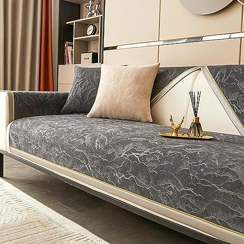 Sofa Überwurfdecke Rutschfest Sofabezug 1 2 3 4 Sitzer Chenille Sofaschutz Sofaüberwürfe Sofaschoner Hund Katze Sofaüberwurf L Form Ecksofa Couch Überzug Schutzdecke Schonbezug ,Black-70*210cm von LJQAIZYL