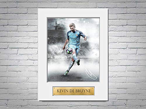 LJW Kevin De Bruyne Manchester City A4 Autogramm-Passepartout, signiert, Geschenk von LJW