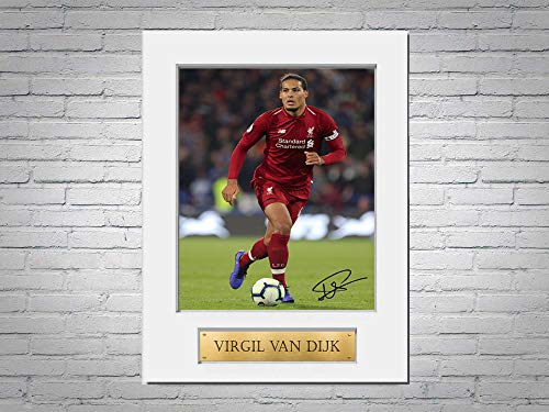 LJW Virgil van Dijk Liverpool A4 Autogramm-Passepartout, signiert, Geschenk von LJW