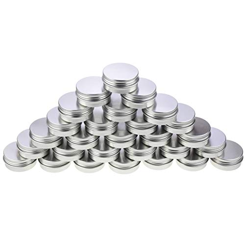 28 Stück Runde Aluminiumdosen Schraubdeckel Metalldosen Gläser Leere Objektträgerbehälter (1 oz / 30 ml) von LJY