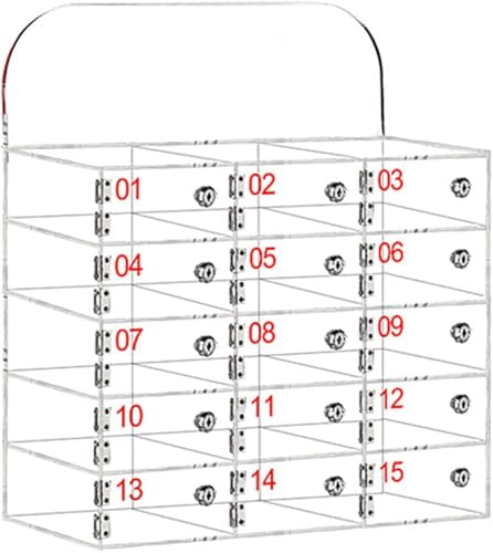 Aufbewahrungsschrank für Mobiltelefone aus Acryl, transparenter Schließfachkasten für Mobiltelefone mit Türschlössern und Schlüsseln, wandmontierter Aufbewahrungsschrank für Mobiltelefone, für das K von LJYKBFL