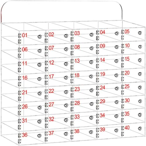 Aufbewahrungsschrank für Mobiltelefone aus Acryl, transparenter Schließfachkasten für Mobiltelefone mit Türschlössern und Schlüsseln, wandmontierter Aufbewahrungsschrank für Mobiltelefone, für das K Aufbewahrungsschrank für Mobiltelefone aus Acryl, transparenter Schließfachkasten für Mobiltelefone mit Türschlössern und Schlüsseln, wandmontierter Aufbewahrungsschrank für Mobiltelefone, für das K von LJYKBFL
