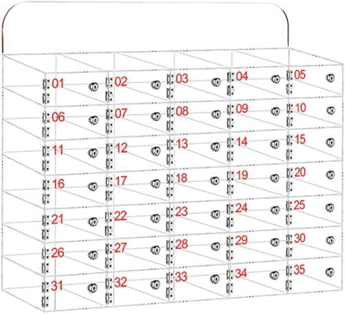 Aufbewahrungsschrank für Mobiltelefone aus Acryl, transparenter Schließfachkasten für Mobiltelefone mit Türschlössern und Schlüsseln, wandmontierter Aufbewahrungsschrank für Mobiltelefone, für das K von LJYKBFL