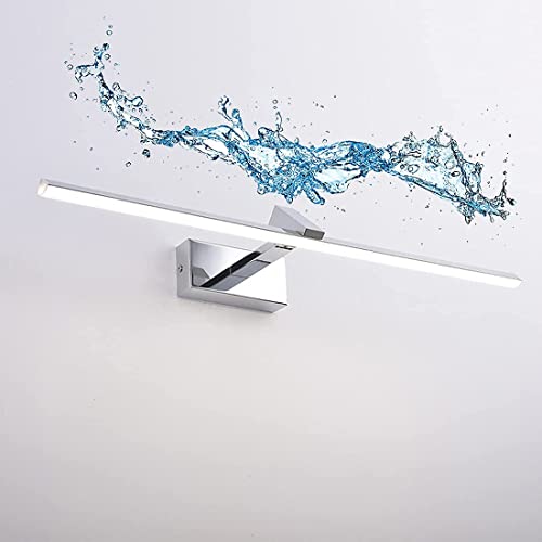 LJYKBFL LED-Spiegelfrontleuchte Moderne Badezimmerspiegellampe, Neutralweiß 4000K LED-Badezimmerspiegelschrankleuchte, IP44-Badspiegelbeleuchtung, LED-Bilderleuchte, LED-Kosmetikspiegellampe,Chrom,6 von LJYKBFL