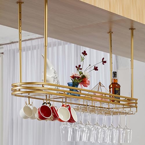 Weinregal aus Metall, an der Wand montiert, schwebende Barregale mit hängendem Weinglashalter, Regal zur Präsentation von Spirituosenflaschen, Weinregale, Whisky-Regal auf der Arbeitsplatte für die von LJYKBFL