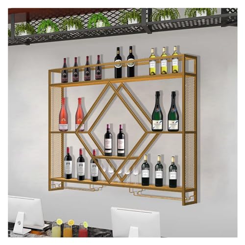 Weinregal zur Wandmontage mit LED-Leuchten, moderner Weinglashalter aus Metall, Regal zur Präsentation von Schnapsflaschen, schwebende Lagerregale für die Bar für Küche, Bartheke, Wohnzimmer, Restau Weinregal zur Wandmontage mit LED-Leuchten, moderner Weinglashalter aus Metall, Regal zur Präsentation von Schnapsflaschen, schwebende Lagerregale für die Bar für Küche, Bartheke, Wohnzimmer, Restau von LJYKBFL