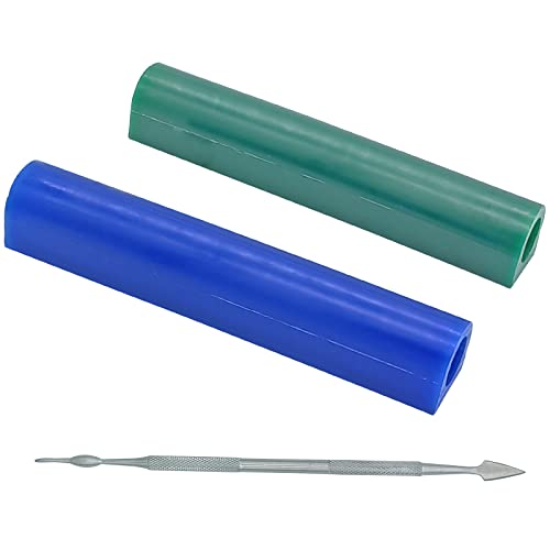 2 Stück Schnitzwachs Ring Tube für die Herstellung von Ringen, Lost Wax Casting Supplies Hard Modelling Wax für Schmuck Ring Gießform Kit Ring Making with Wax Carving Tool (T150) von LJZP