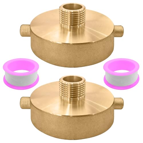 Hydrant-Schlauchadapter, 6,4 cm NST/NH-Buchse x 1,9 cm GHT männlich, Messing, Feuer-Hydrant-Adapter mit Stiftlasche für Gartenschlauch, 2 Stück von LJZP