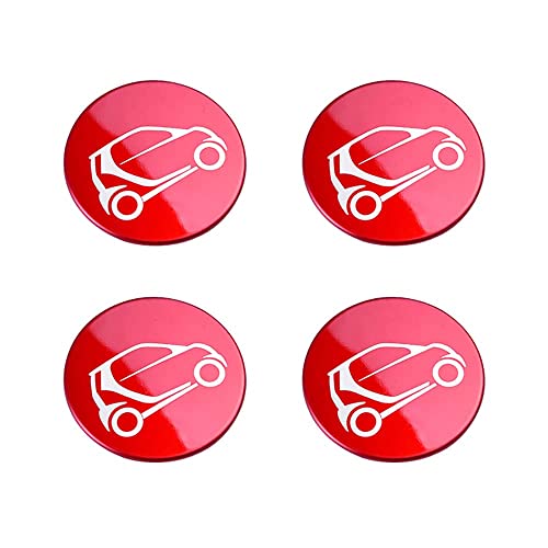 LJZYL 4 Stück Auto Nabenmittelkappen, Für Smart 451 453 Fortwo Forfour 2009-2020 Anti-Rost Nabendeckel Mit Logo Emblem Radnabendeckel Styling Zubehör,B Rot LJZYL 4 Stück Auto Nabenmittelkappen, Für Smart 451 453 Fortwo Forfour 2009-2020 Anti-Rost Nabendeckel Mit Logo Emblem Radnabendeckel Styling Zubehör,B Rot von LJZYL