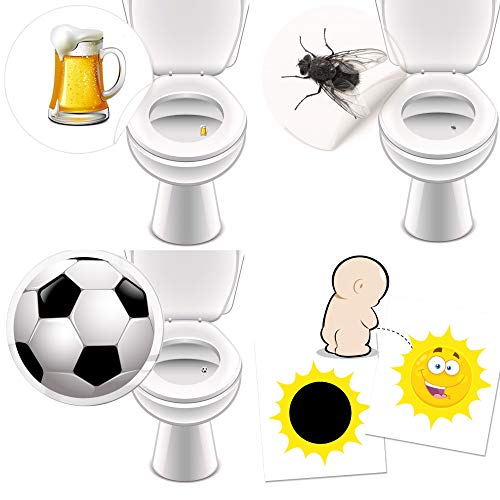 16 Urinal Aufkleber für mehr Hygiene Fliege Bierglas Fussball + Sonne von LK Trend & Style