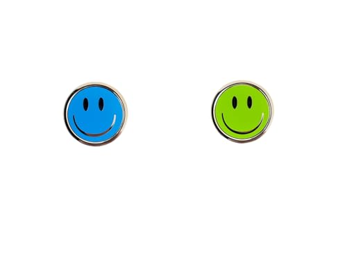 2 x Taschenaschenbecher SMILE Gesicht Taschenascher für unterwegs mit Zigarettenablage (Blau + Grün) von LK Trend & Style