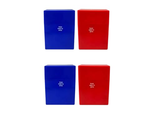 4 er Set Zigarettenbox XL Blau - Rot - Schwarz sortiert für 25 Zigaretten Etui Kunststoff von LK Trend & Style