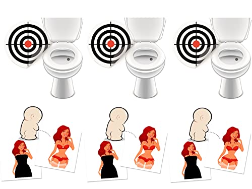 6 x WC Aufkleber Toilettensticker + Striptease Pin Up Girl Bad Ausstattung Kneipe Pissoir Urinal lustige Deko - LK-Trend & Style (3 x Striptease Girl + 3 xBullseye) von LK Trend & Style
