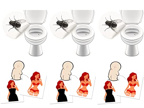 6 x WC Aufkleber Toilettensticker + Striptease Pin Up Girl Bad Ausstattung Kneipe Pissoir Urinal lustige Deko - LK-Trend & Style (3 x Striptease Girl + Fliege) von LK Trend & Style