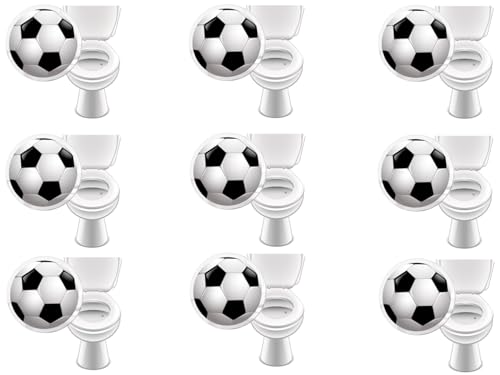 9 Toilettensticker WC-Aufkleber Toilette Kneipe Gastrobedarf Pissoir für Gastronomie Hotel saubere Toiletten Aufkleber (9 Aufkleber Fußball) von LK Trend & Style
