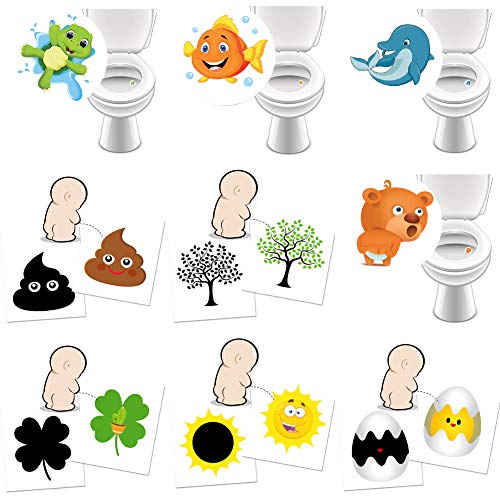 9 x WC Aufkleber/Toilettensticker 4 x Lieblingstiere + 5 x Zaubersticker als Töpfchentrainer damit Kinder besser in die Toilette zielen - verfärbende Sticker, lustig und hilfreich von LK Trend & Style